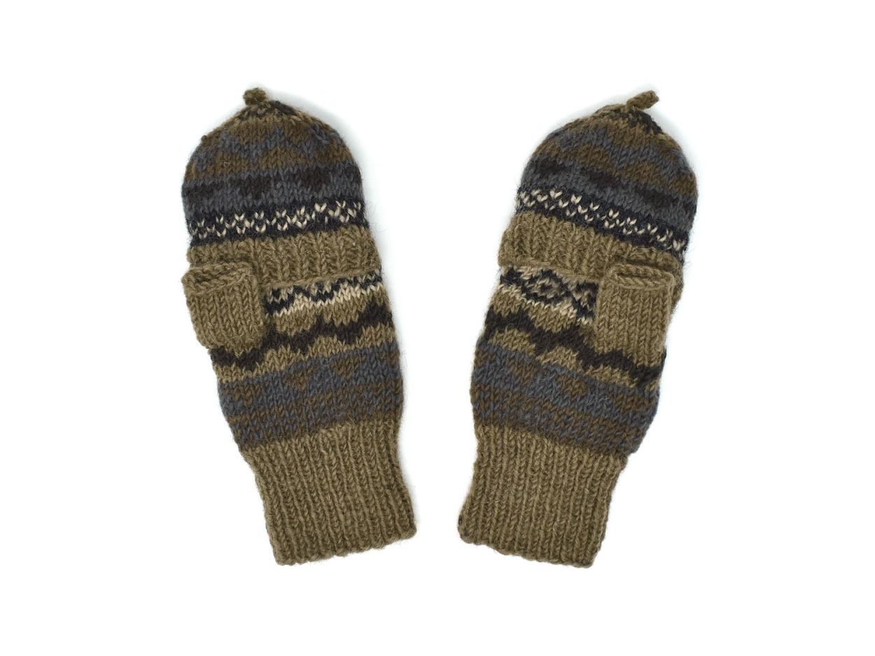手袋 レディース メンズ 冬 ウール ミトン 指なし かぶせ蓋で指を覆えます 裏地付き 暖かい 毛糸...