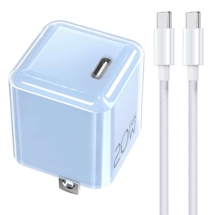 LooCo PD対応 20W AC アダプター ケーブル付き ケーブルセット TypeC