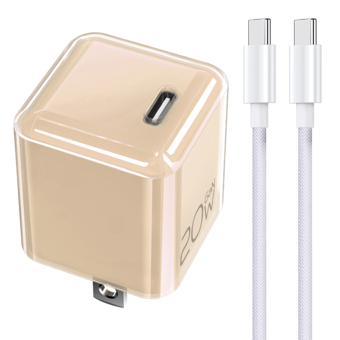 LooCo PD対応 20W AC アダプター ケーブル付き ケーブルセット TypeC