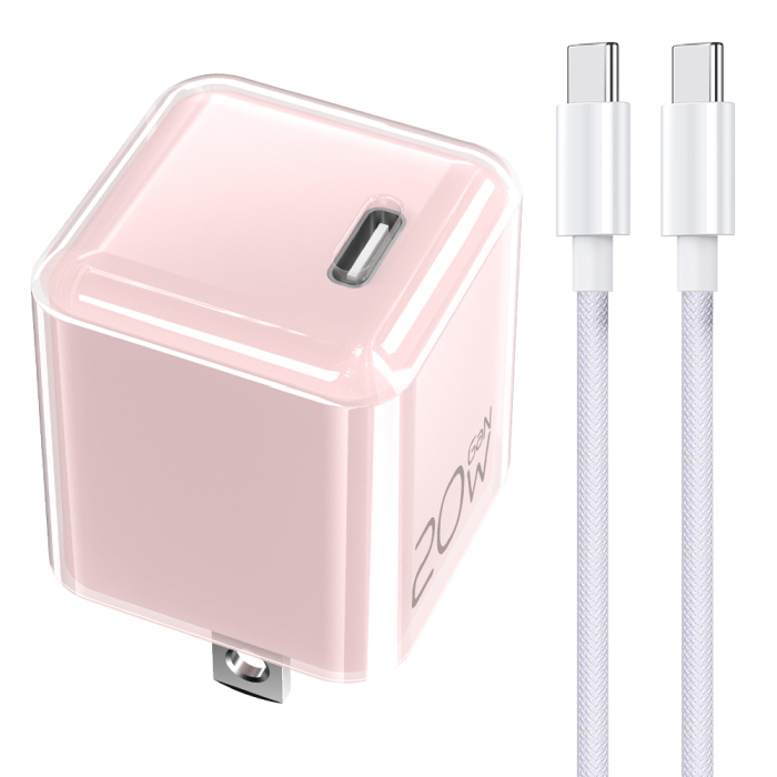 LooCo PD対応 20W AC アダプター ケーブル付き ケーブルセット TypeC