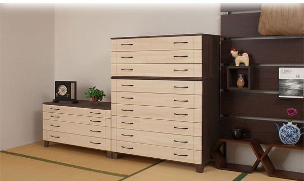 soldout 桐たんす 6段 ツートンカラー 幅100×奥行45×高さ86cm リビング
