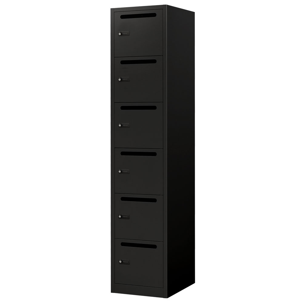 LOOKIT（ルキット） 倉庫受取限定 パーソナルロッカー 6人用 スリム 1列6段 鍵付き ダイヤル錠 スチール 個人ロッカー スチール ホワイト  ブラック メールボックス FAD-S6P-SO : LOOKIT オフィス家具 インテリア - 通販 - Yahoo!ショッピング