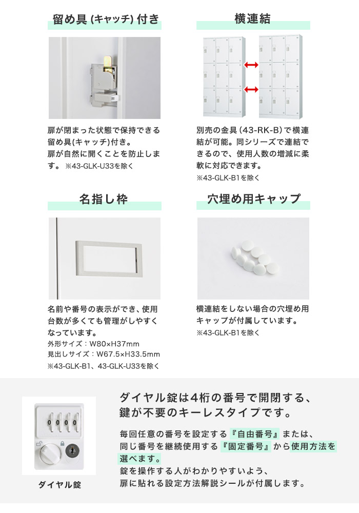 設置無料 メールボックス 3列8段 ダイヤル錠 ホワイトグレー ロッカー