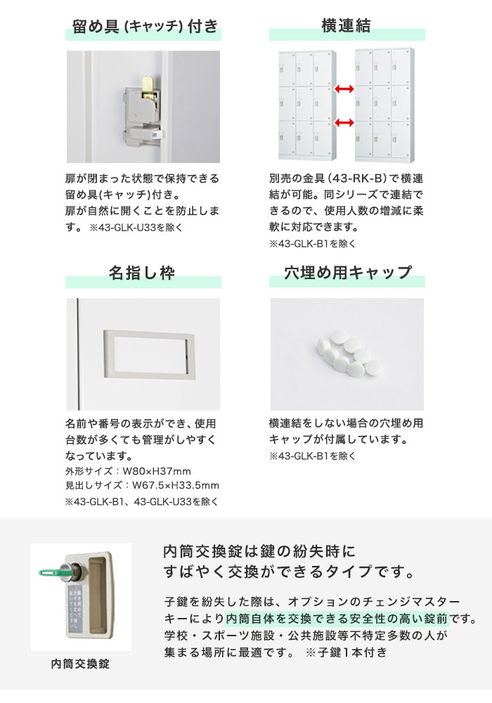 設置無料 メールボックス 3列8段 内筒交換錠 ホワイトグレー ロッカー