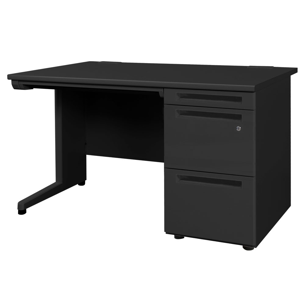 LOOKIT（ルキット） オフィスデスク ブラック 片袖机 幅1200×奥行700mm