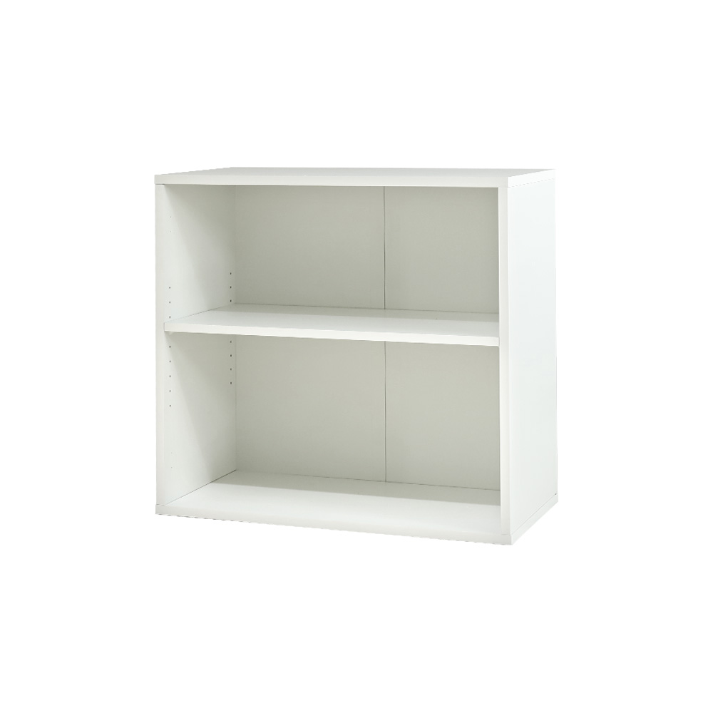 木製キャビネット 2段 オープン 書庫 収納棚 本棚 幅80cm A4ファイル 書類棚 木製 オフィス 事務所 おしゃれ キャビネット 木 シェルフ 可動棚 A4 収納 AO-2_1
