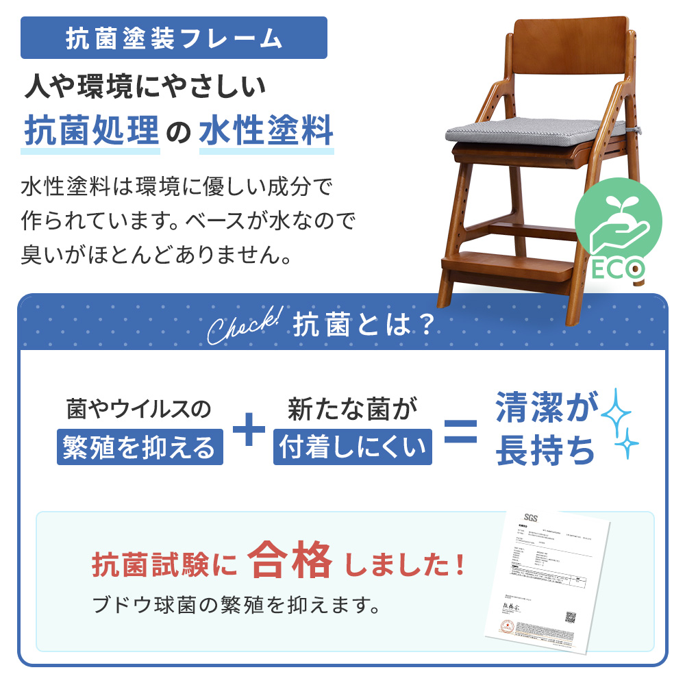 人と環境にやさしい抗菌水性塗料フレームと抗菌作用の説明