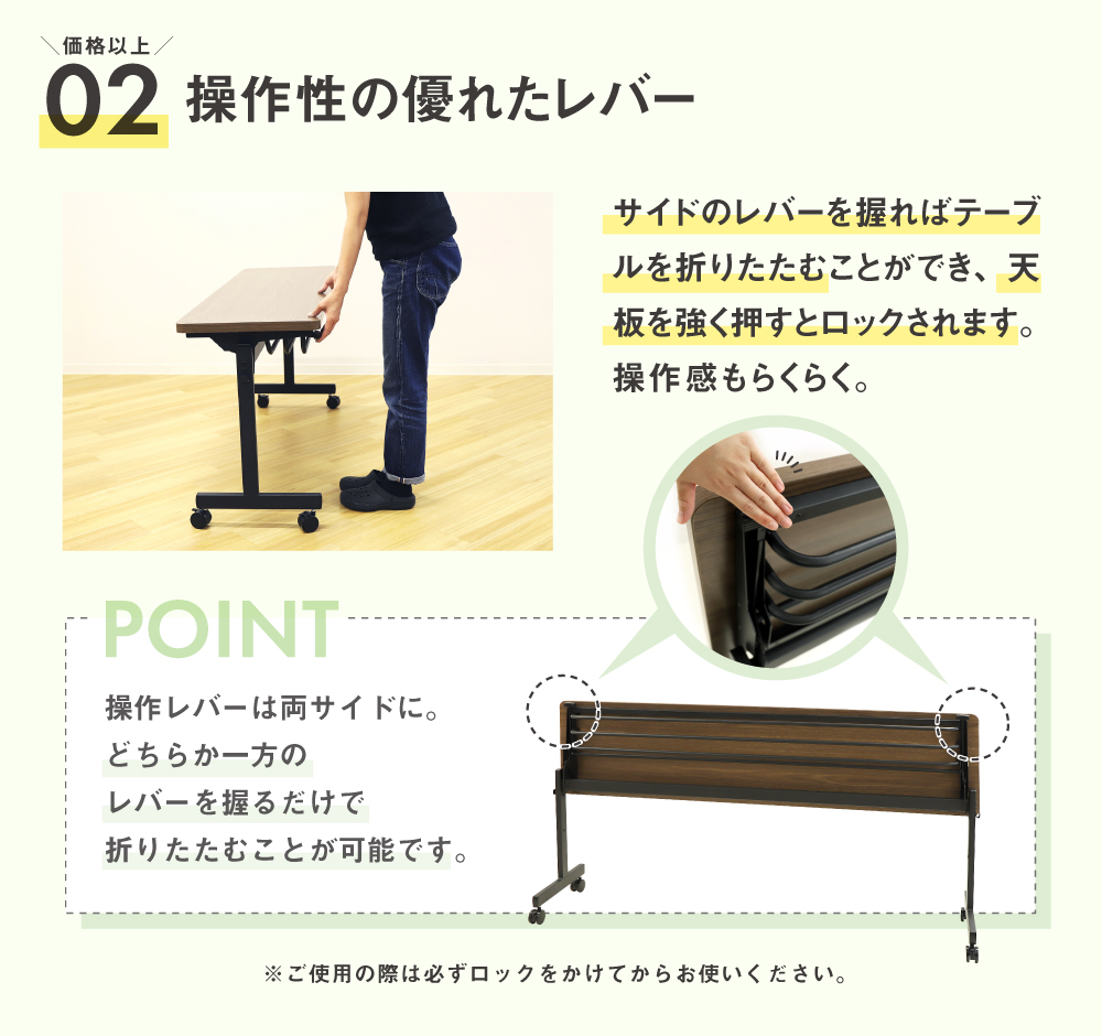 操作性の優れたレバー