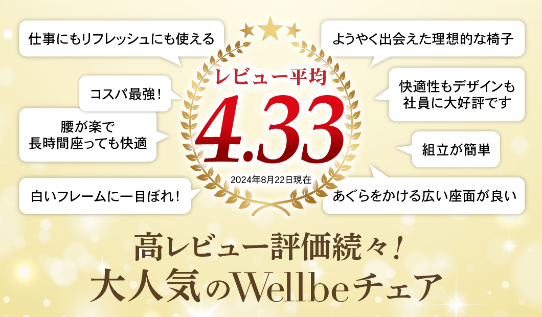 高レビュー多数 大人気のWellbeチェア
