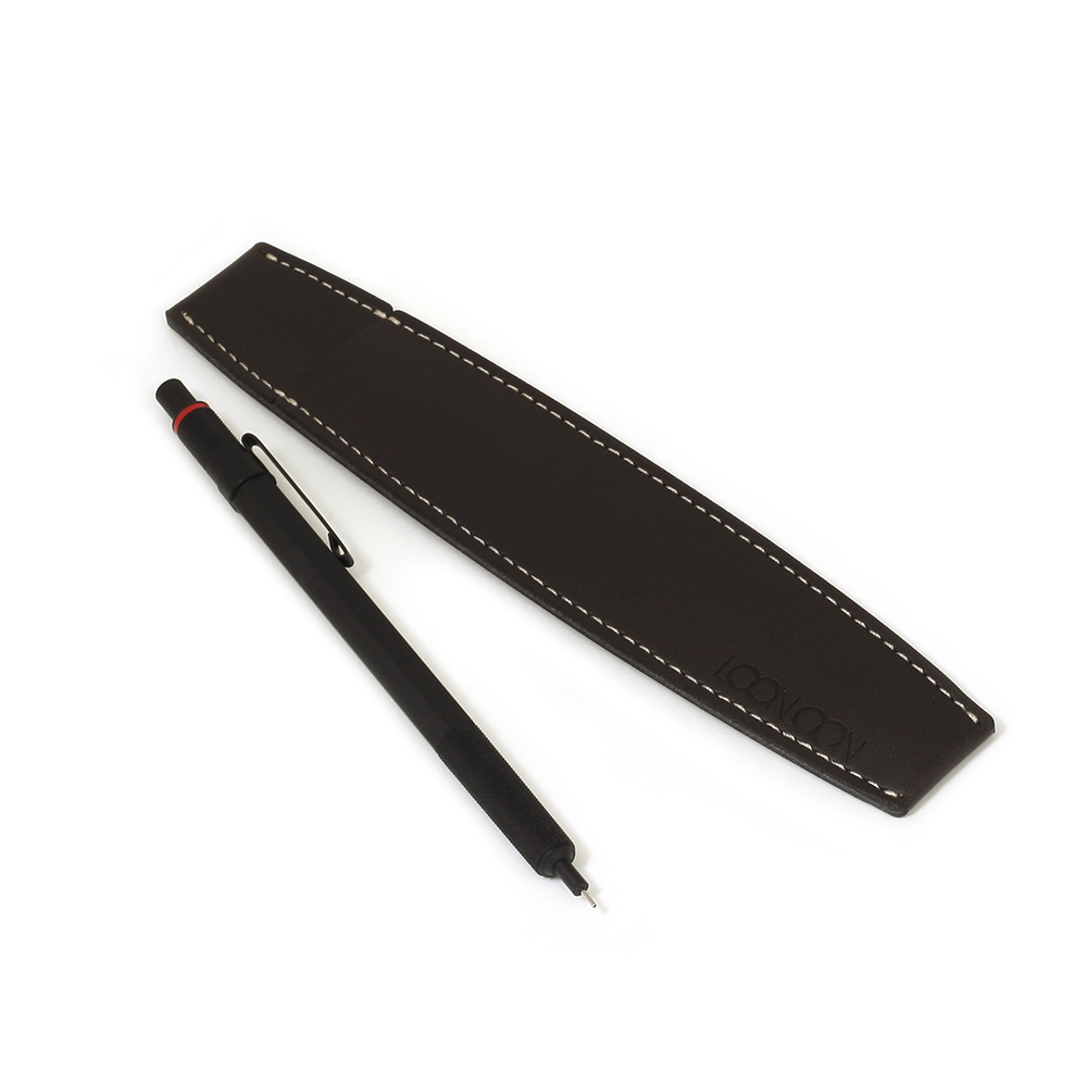 ペンケース 1本用 ラウンド ダークブラウン