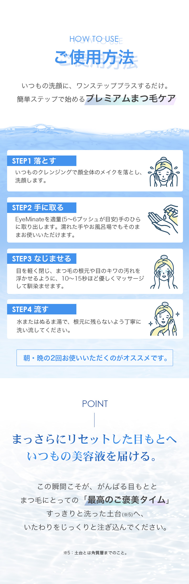 アイラッシュシャンプーのご使用方法
