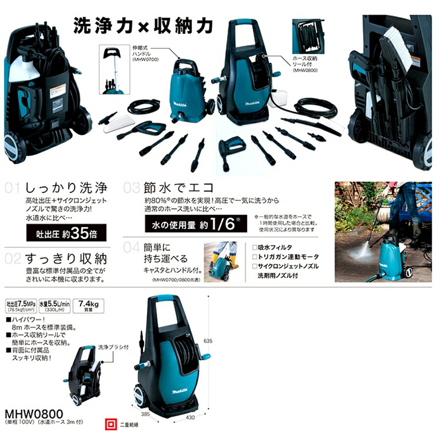 Makita 高圧洗浄機 MHW0800 新品・未使用 新品未使用 Makita 高圧洗浄機 MHW0800 - メルカリ
