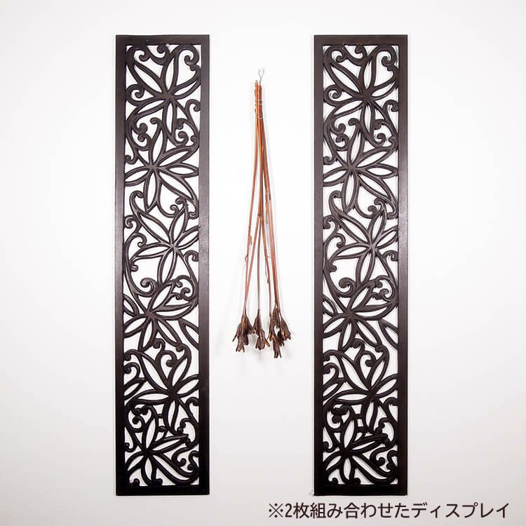 レリーフ 木製 MDF パネル バリ アジアン雑貨 ロータス 蓮 インテリア