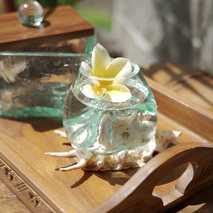 ガラスボウル アジアン雑貨 おしゃれ オブジェ ナチュラルシェル