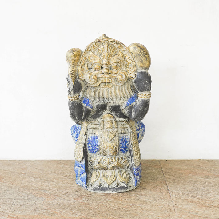 【開運】黒檀調 ガネーシャ像 高級工芸品 縁起物 商売繁盛 一点もの】真鍮黒塗仕上げ 特大サイズ タンダヴ・ガネーシャ