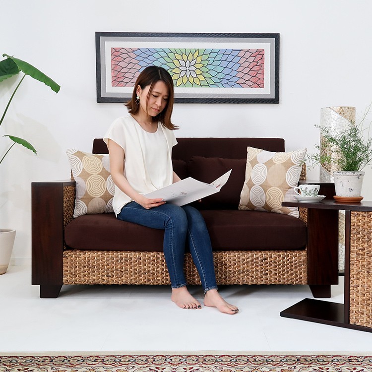 ウォーターヒヤシンス ソファー 2人掛けソファ アジアン家具