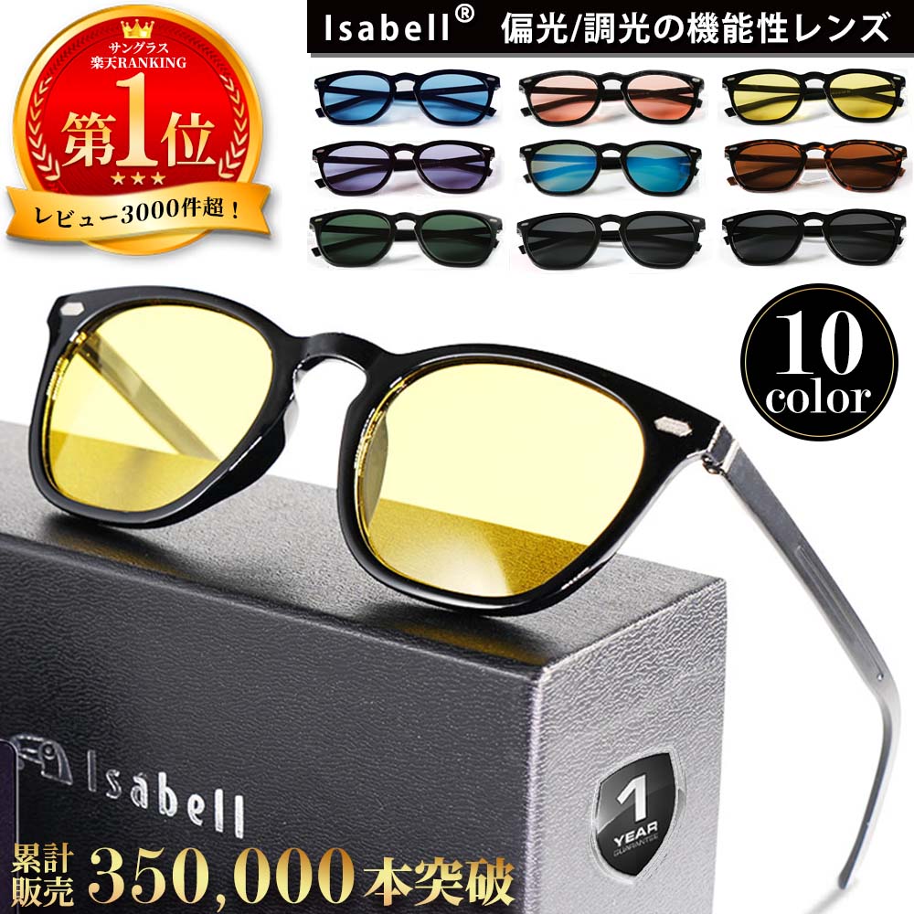 サングラス メンズ 偏光 調光 偏光サングラス 軽量 レディース  UVカット スポーツ スポーツサングラス ドライブ 釣り 運転 Isabell(R)公式 |  | 05