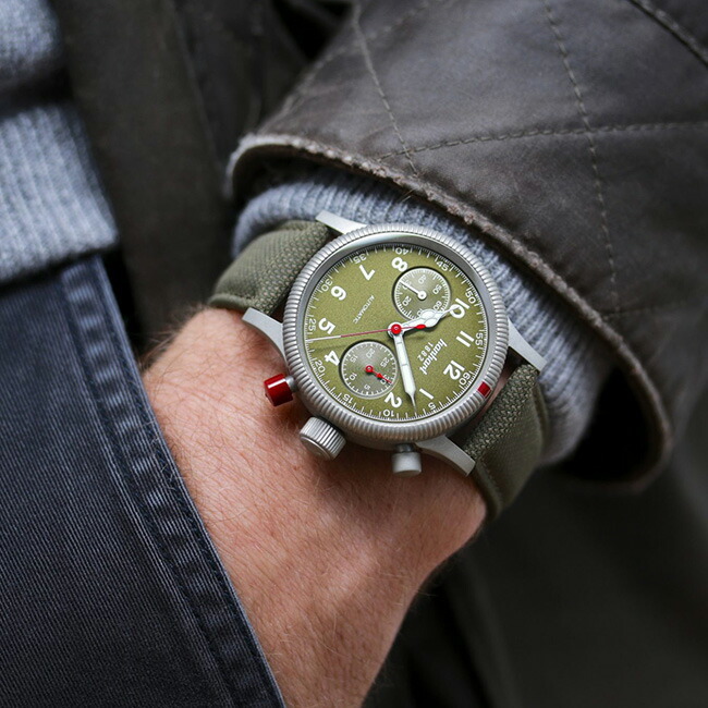 ハンハルト パイオニア 716L.490-3910 マークツー グリーン メンズ 腕時計 hanhart 自動巻き キャンパス 80周年記念  世界200本限定