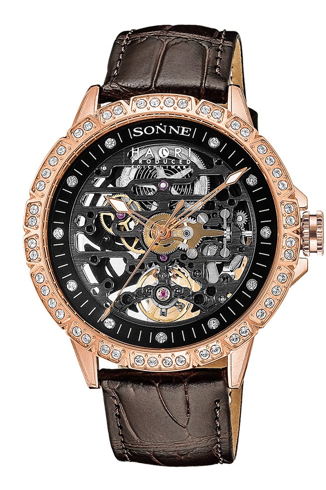 ゾンネxハオリ H023 H023PGZBW ブラック/ブラウン メンズ 腕時計 