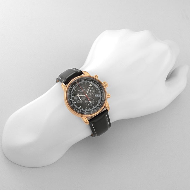ツェッペリン 100周年記念モデル 8682-2 ブラック メンズ 腕時計 Zeppelin ドイツ製 クロノグラフ あすつく  /ボーナスストア10％!500円クーポン5/2迄