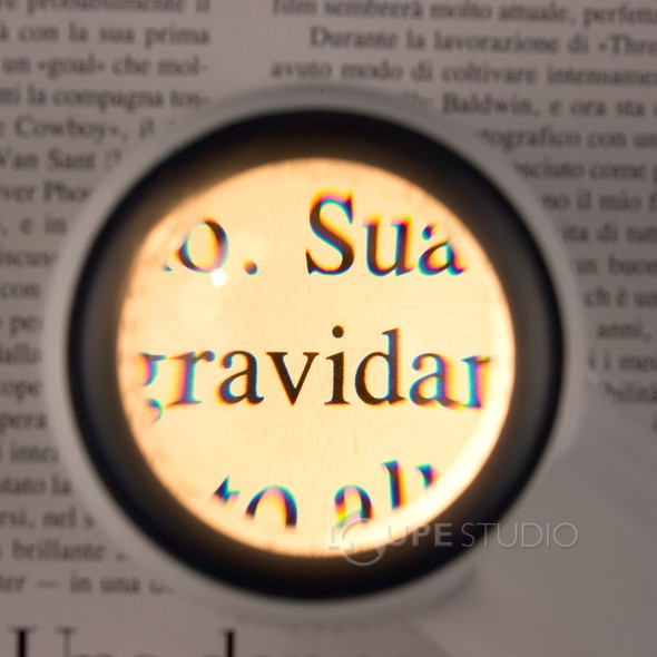 ライトルーペのライトをつけた状態