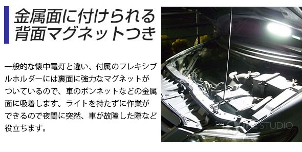 金属面に付けられる背面マグネットつき 