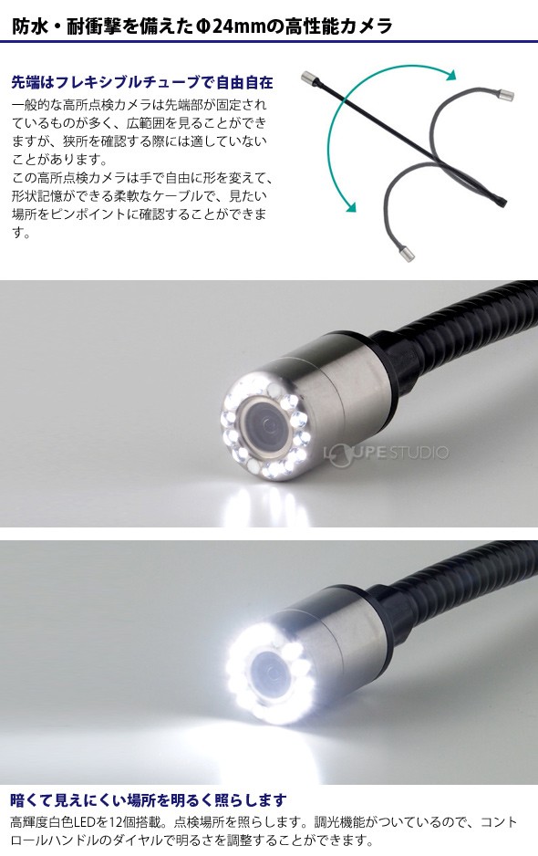 防水・耐衝撃を備えたΦ24mmの高性能カメラ 