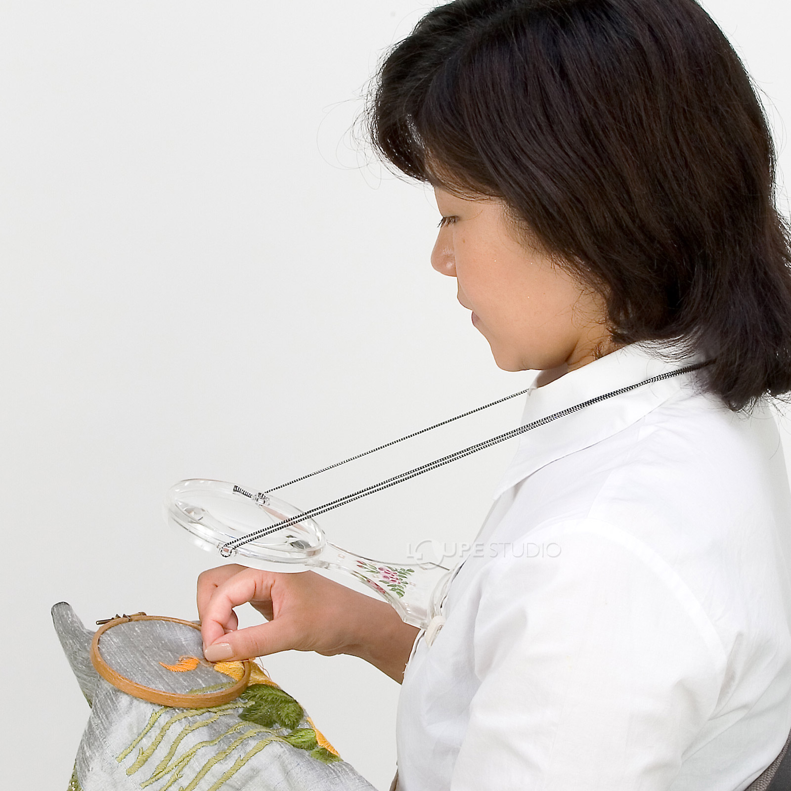 手芸用ルーペ 両手が自由に使える拡大鏡 