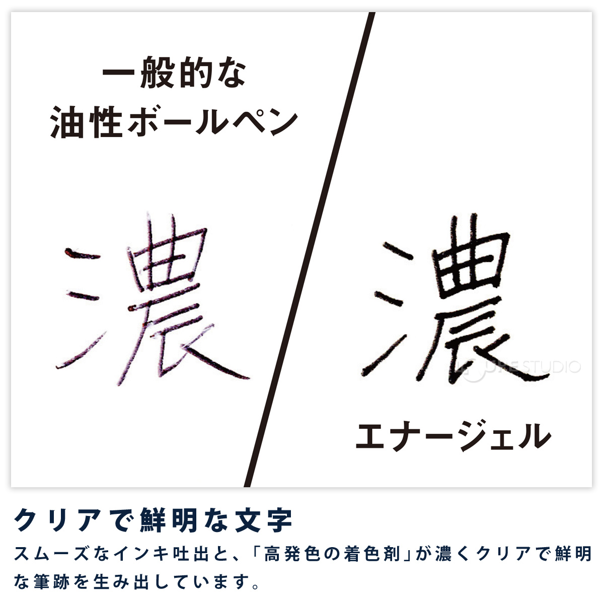クリアで鮮明な文字 