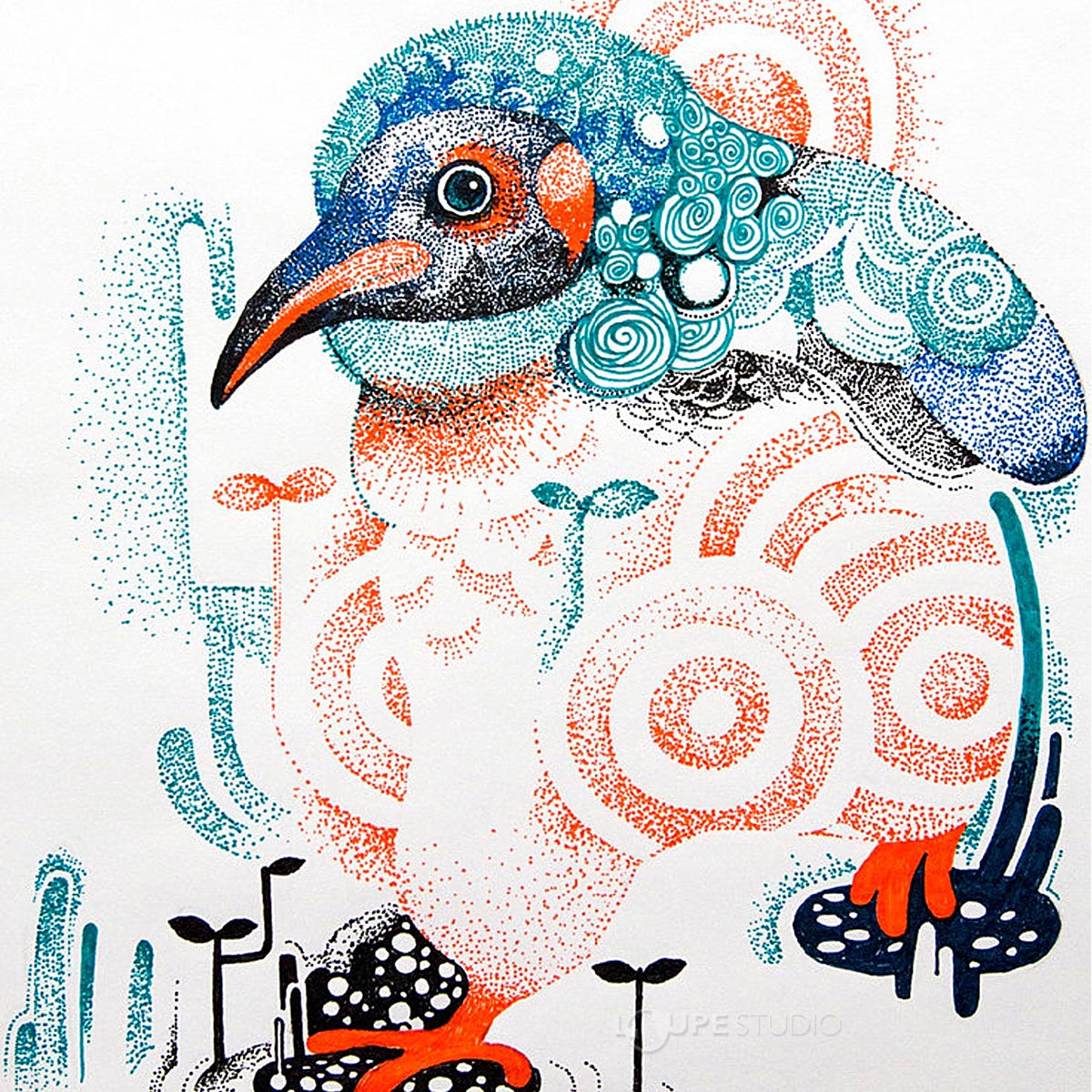 「エナージェルインフリー」5色全てを使い描かれている 