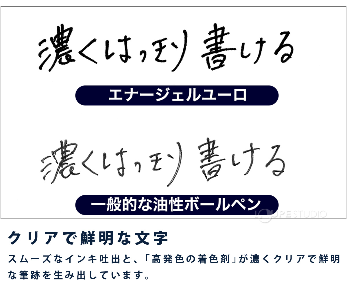 クリアで鮮明な文字 