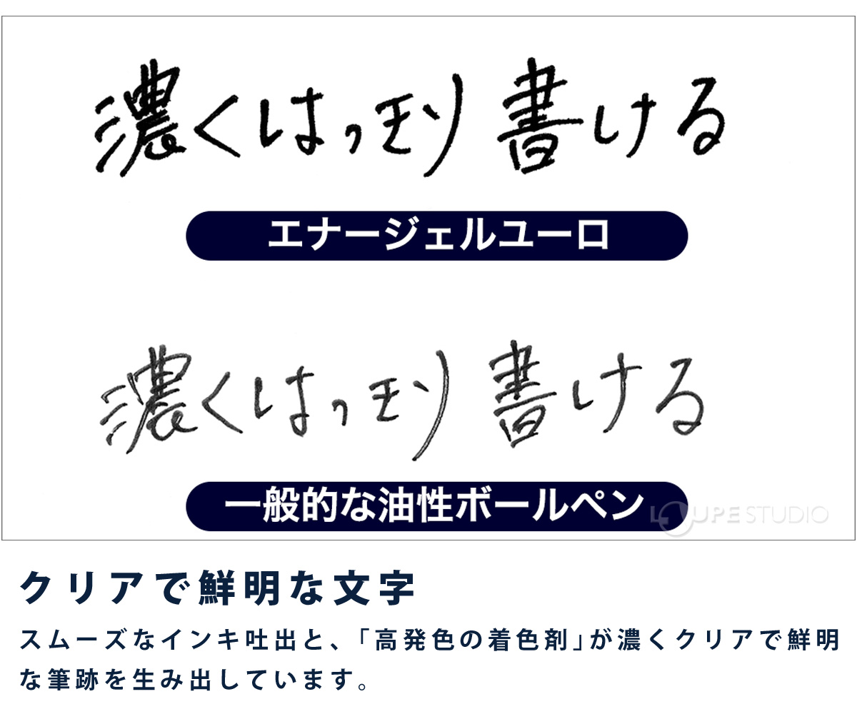 クリアで鮮明な文字 