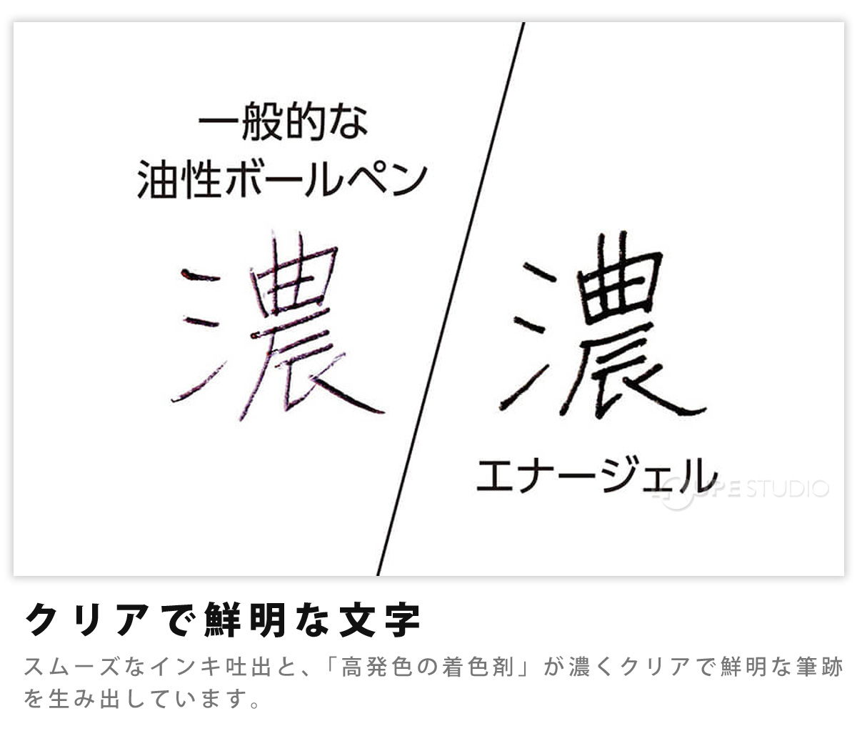クリアで鮮明な文字 
