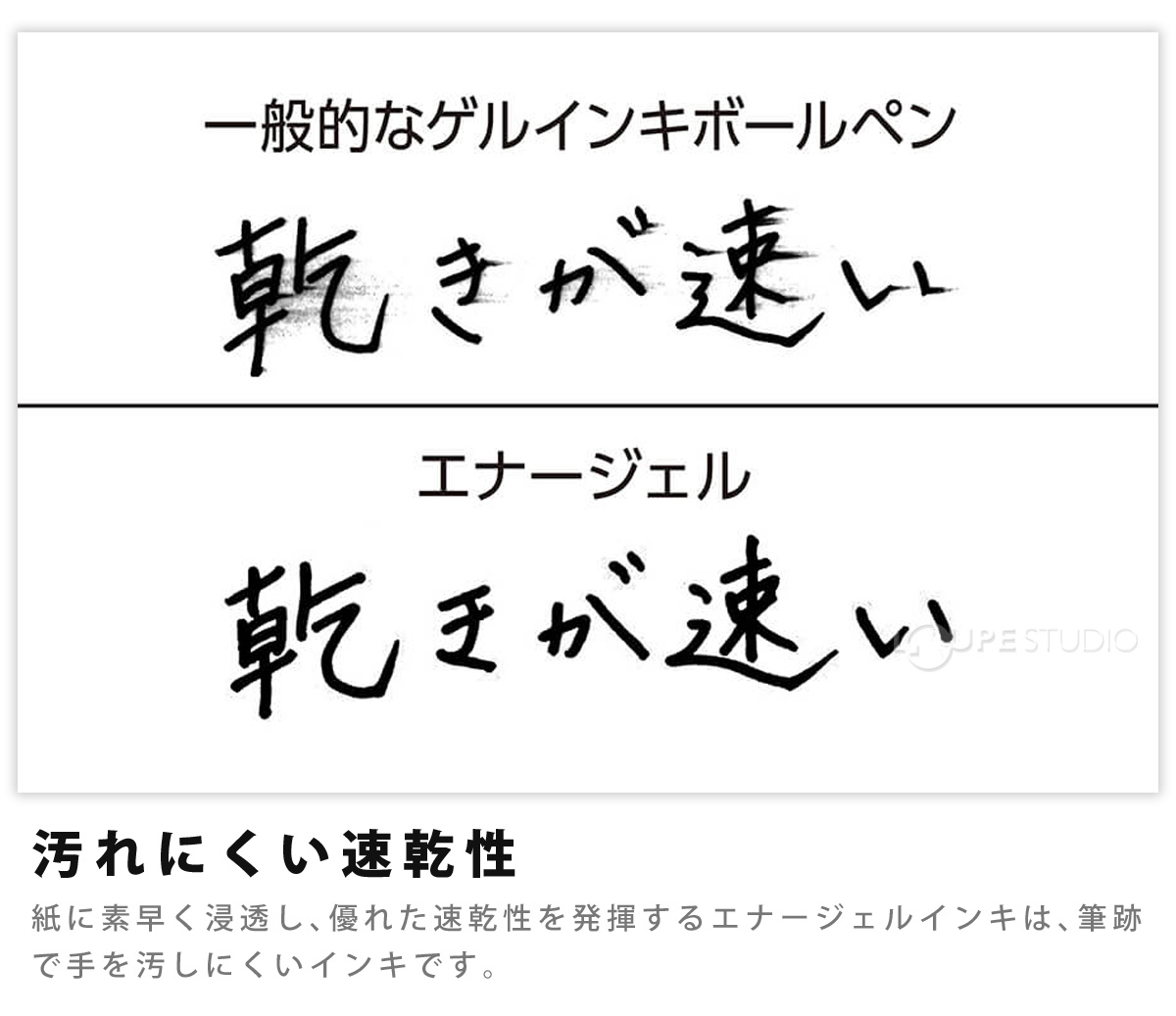 汚れにくい速乾性 