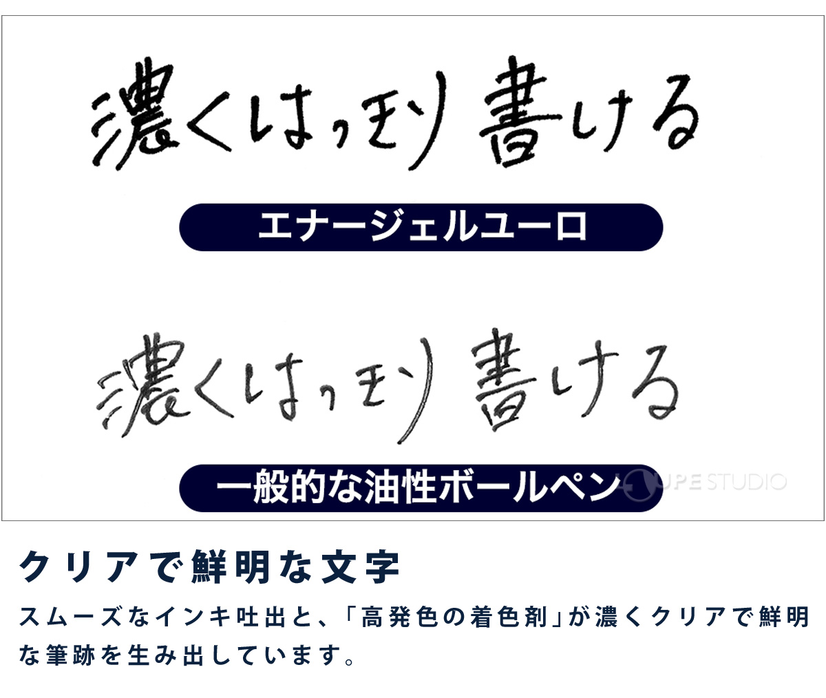 クリアで鮮明な文字 