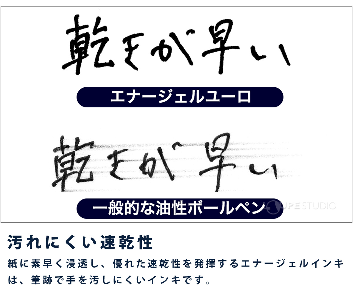 汚れにくい速乾性 