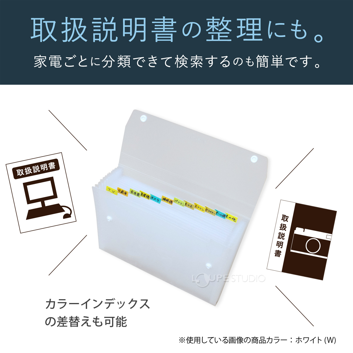 取り扱い説明書の整理にも 