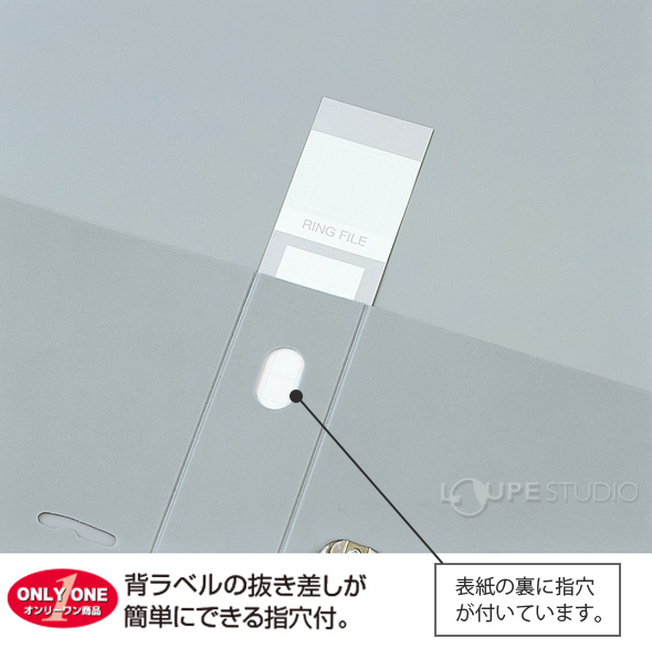 表紙の裏に指穴が付いています。