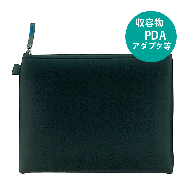 クッションケース 超厚 PDA スマホ 携帯 端末 ケース 収納 整理 持ち運び 保護 傷防止 小物 電子機器 ウレタン 10mm厚 黒 セキセイ