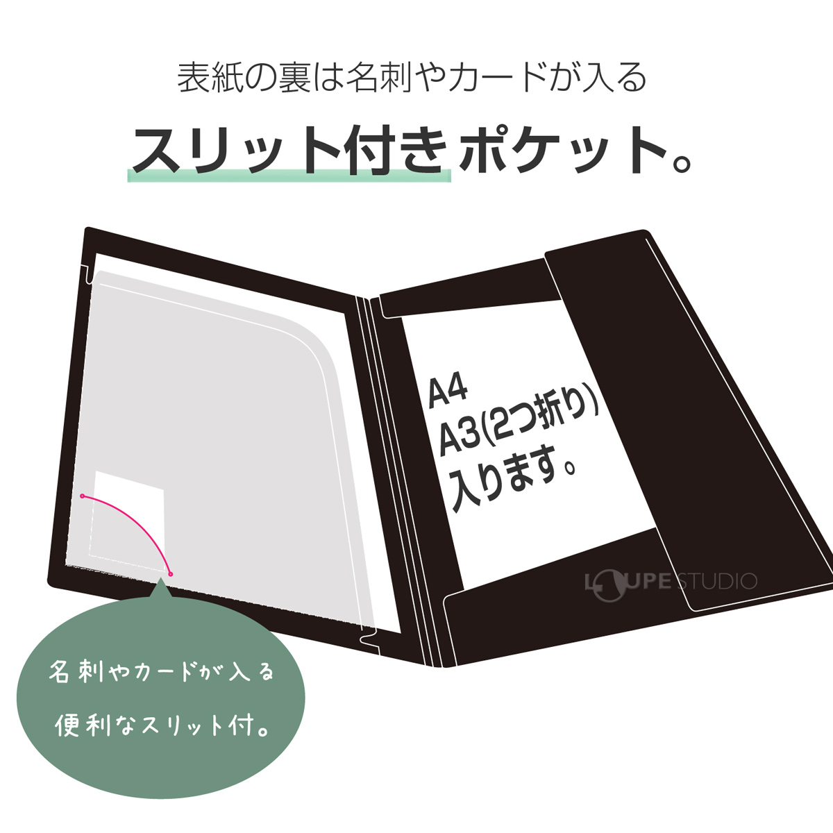 スリット付きポケット 