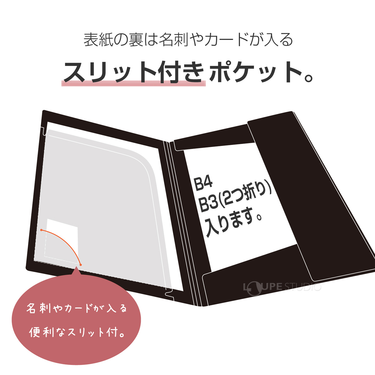 スリット付きポケット 