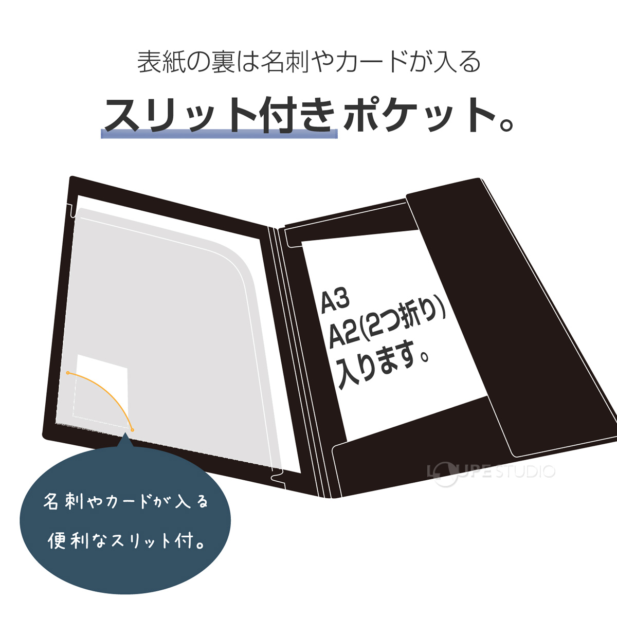 スリット付きポケット 