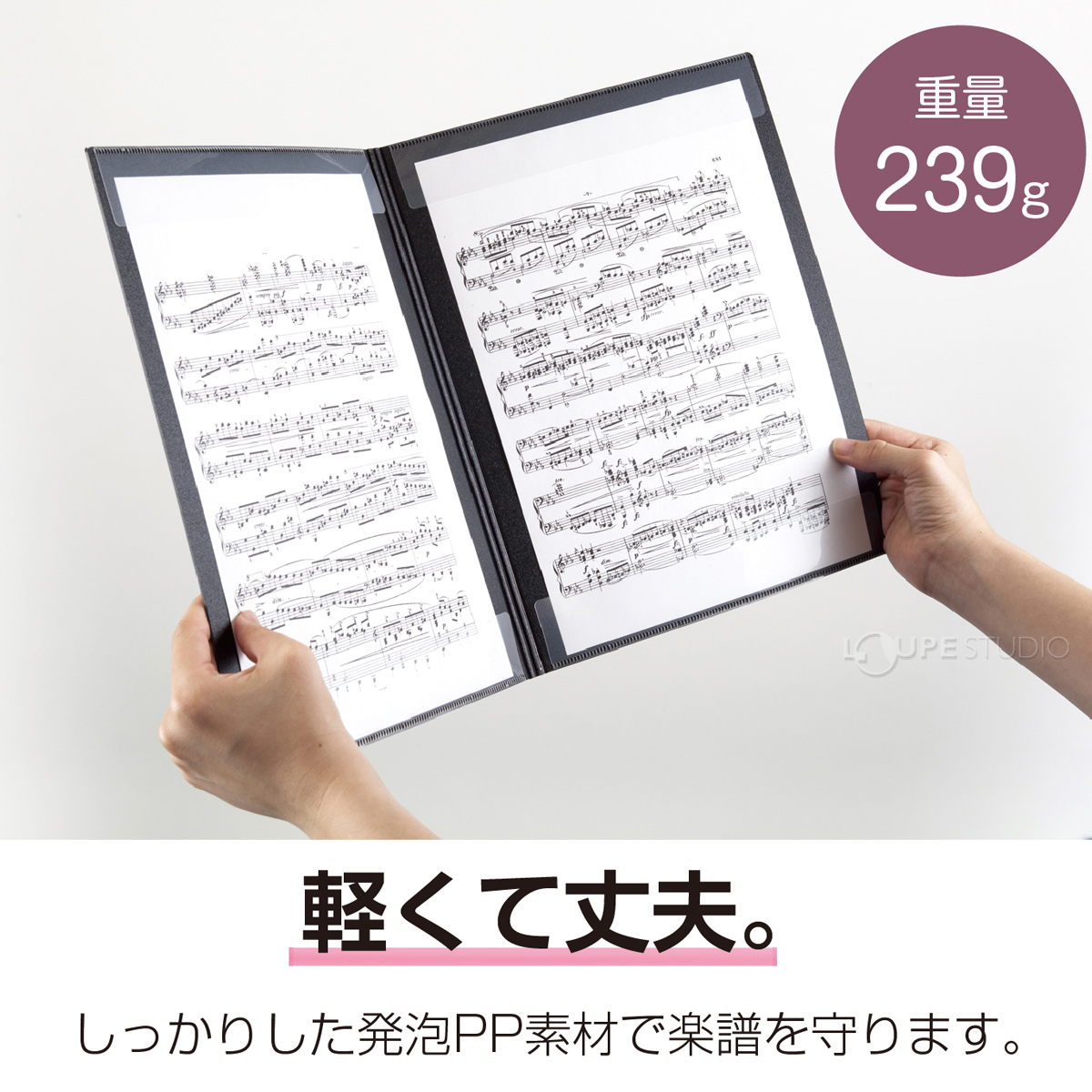お絵かきフォルダ/楽譜ファイル A4 ファイル 書き込可能 アイプロテクション 楽譜ファイル 譜面隠し A4 2面 発泡美人 書き込み 見開き 楽譜