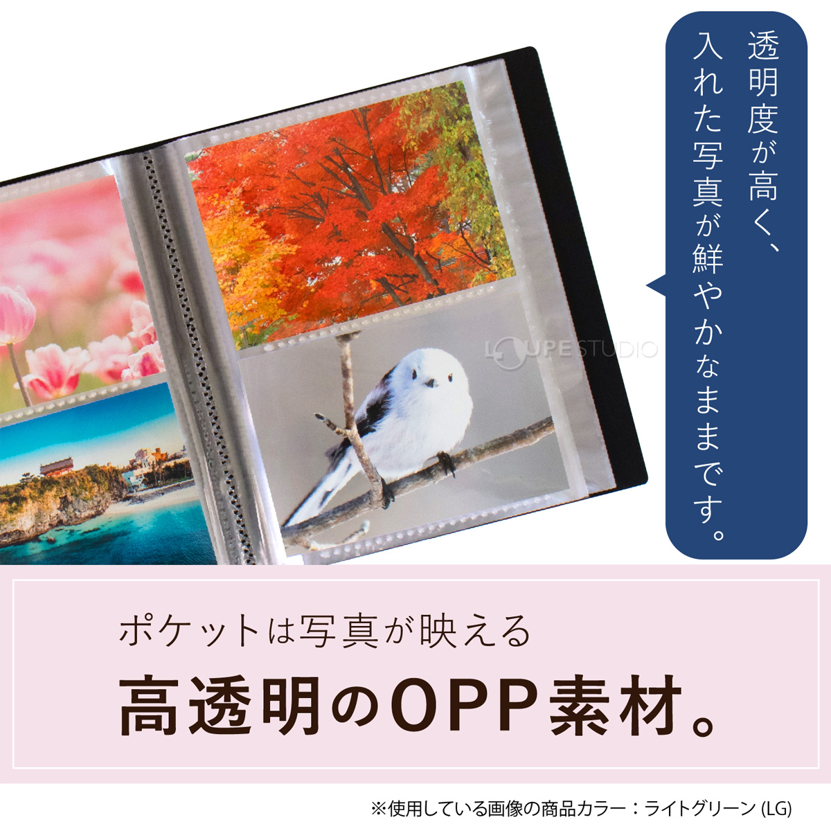 高透明のOPP素材 