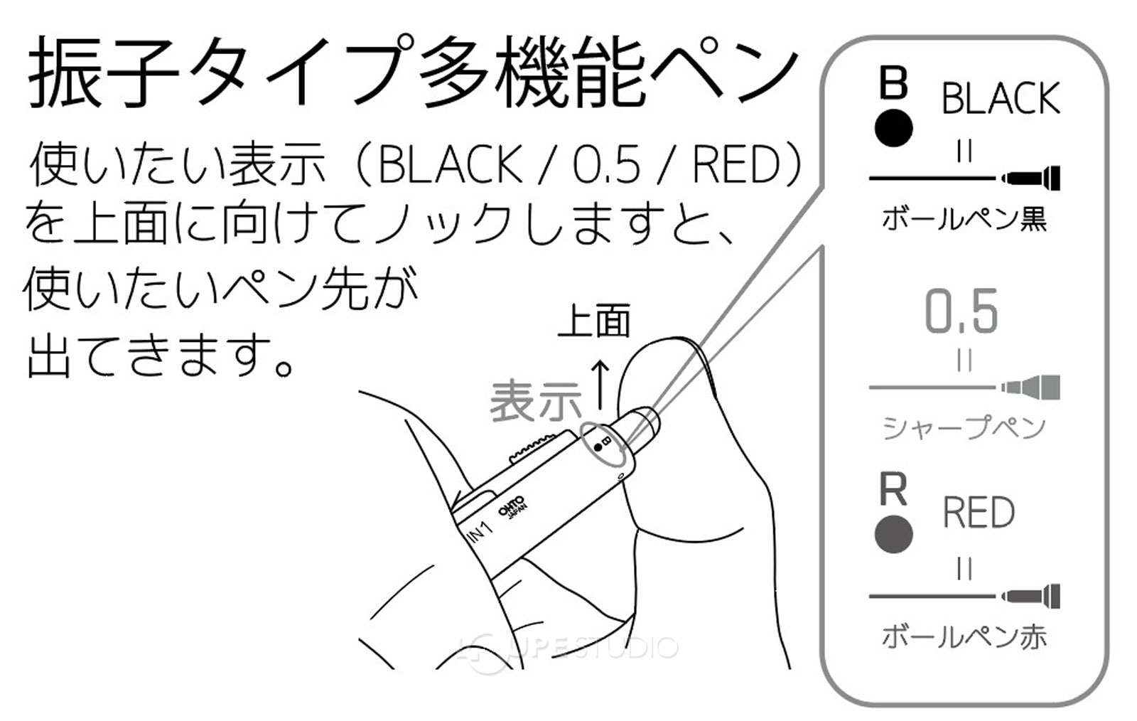 振子タイプ多機能ペン 