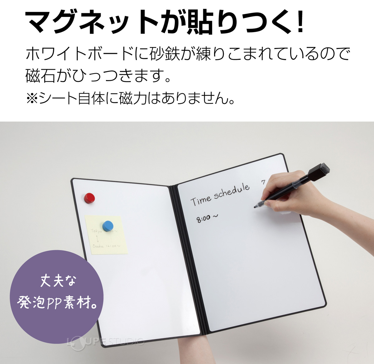 マグネットが貼りつく 