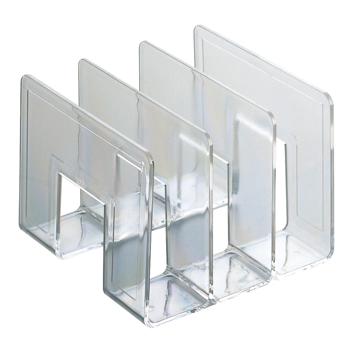 ブックスタンド 文具 本立て ラック 透明 シンプル 収納 整理 仕切り 棚 卓上 自立 机 インテリア シスラック クリア 日本製