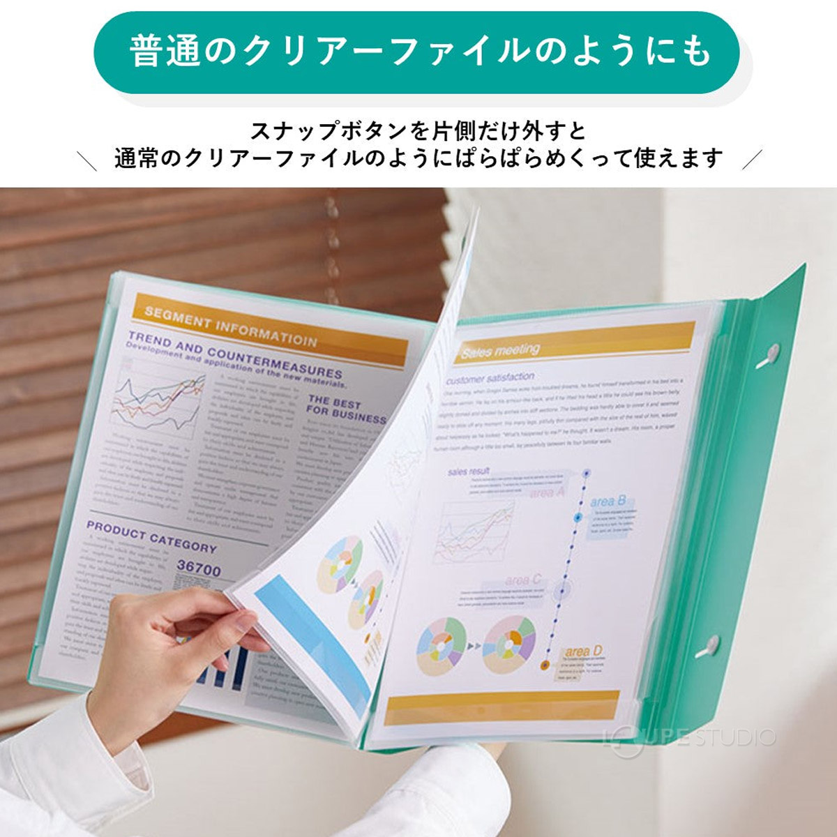 普通のクリアーファイルのようにも 