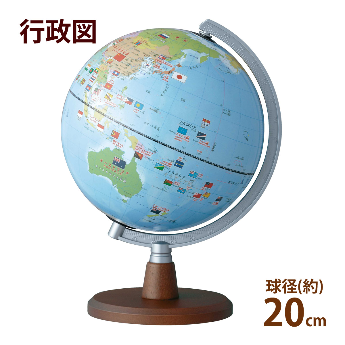 地球儀 子供用 小学生 球径25cm 国別色わけ地球儀 行政図 レイメイ藤井