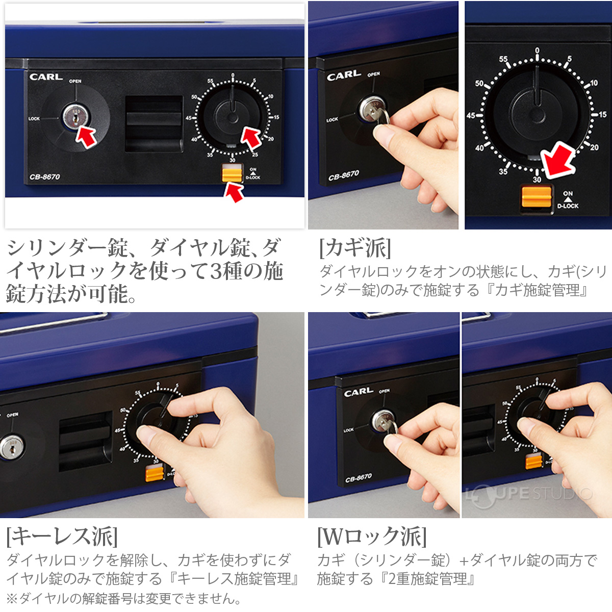 3種の施錠方法 